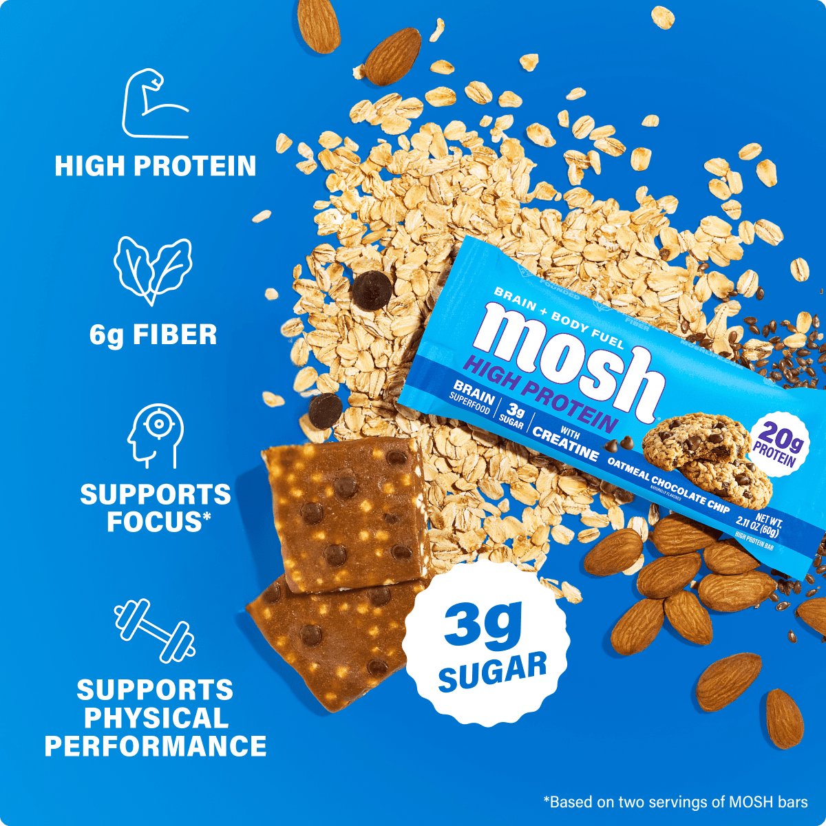Mosh Oatmeal Chocolate Chip Protein Bars MOSH 