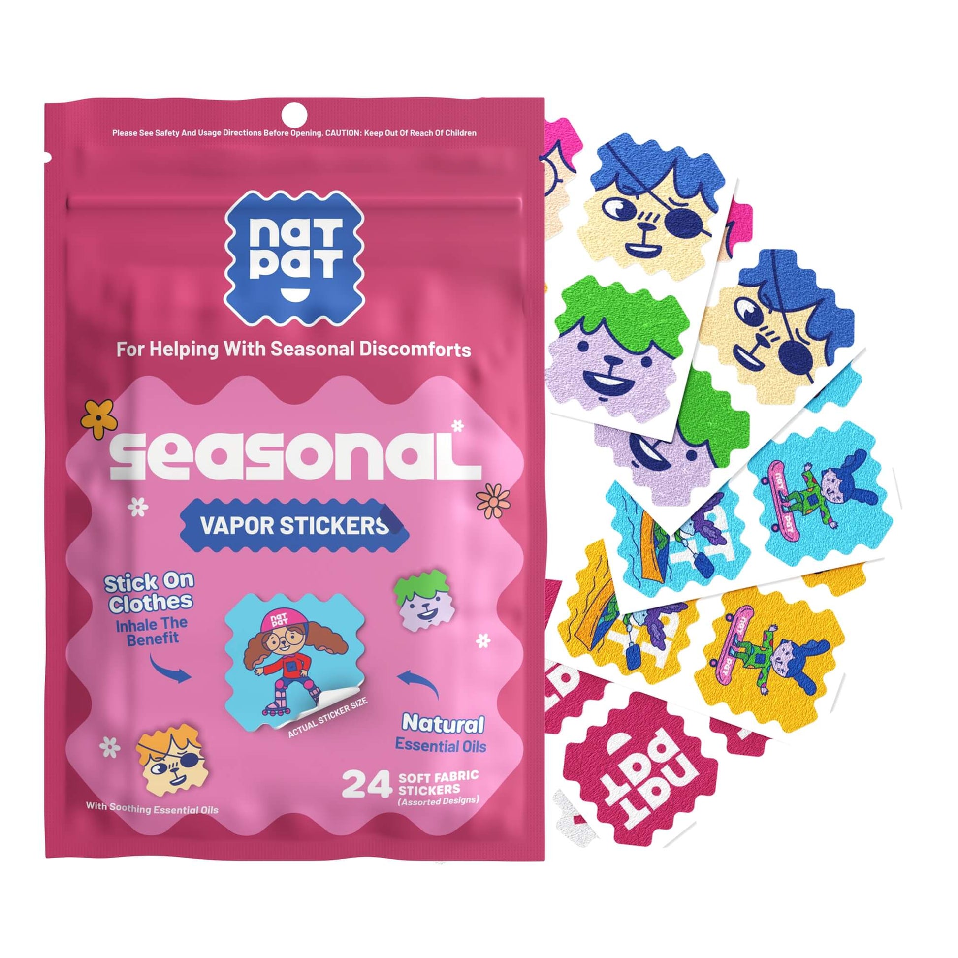 NATPAT Allergy Relief Stickers shown on skin, designed for fast, targeted allergy relief without hassle.
