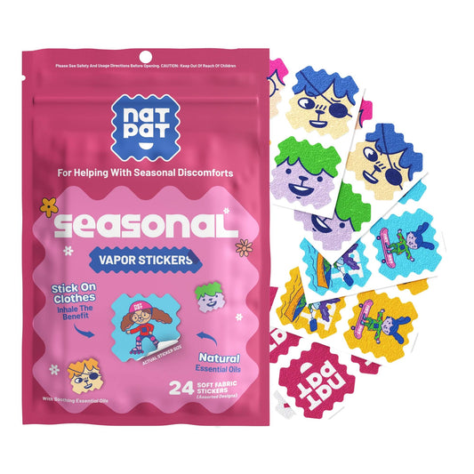NATPAT Allergy Relief Stickers shown on skin, designed for fast, targeted allergy relief without hassle.