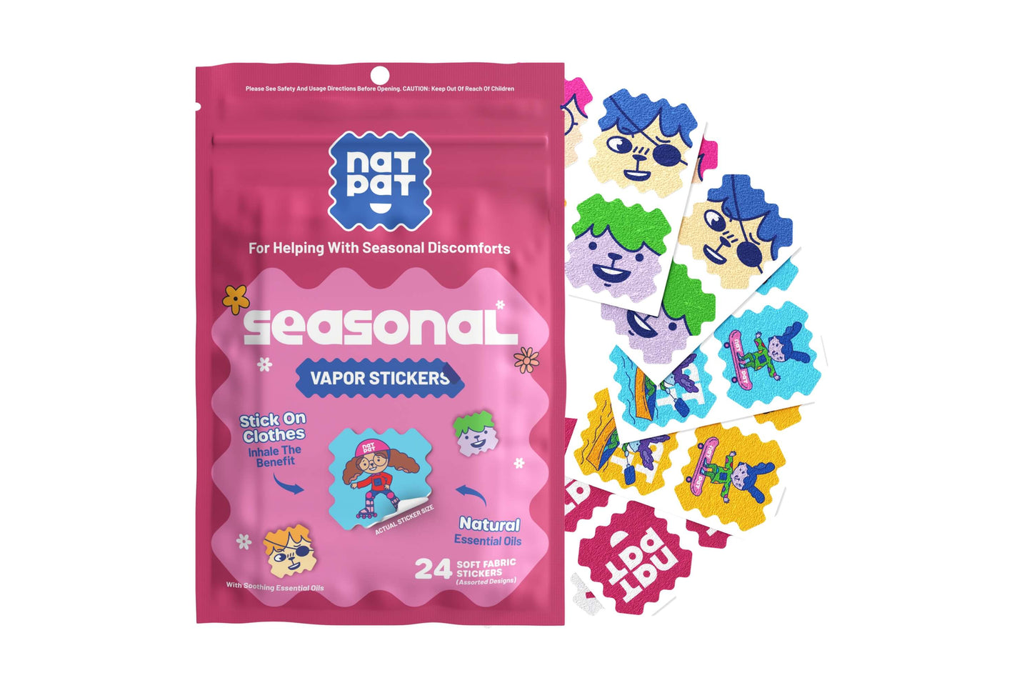 NATPAT Allergy Relief Stickers shown on skin, providing fast, targeted, and hassle-free allergy symptom relief.