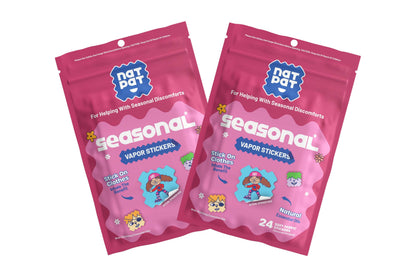 NATPAT Allergy Relief Stickers shown on skin, providing fast, targeted allergy relief in a hassle-free and discreet application.