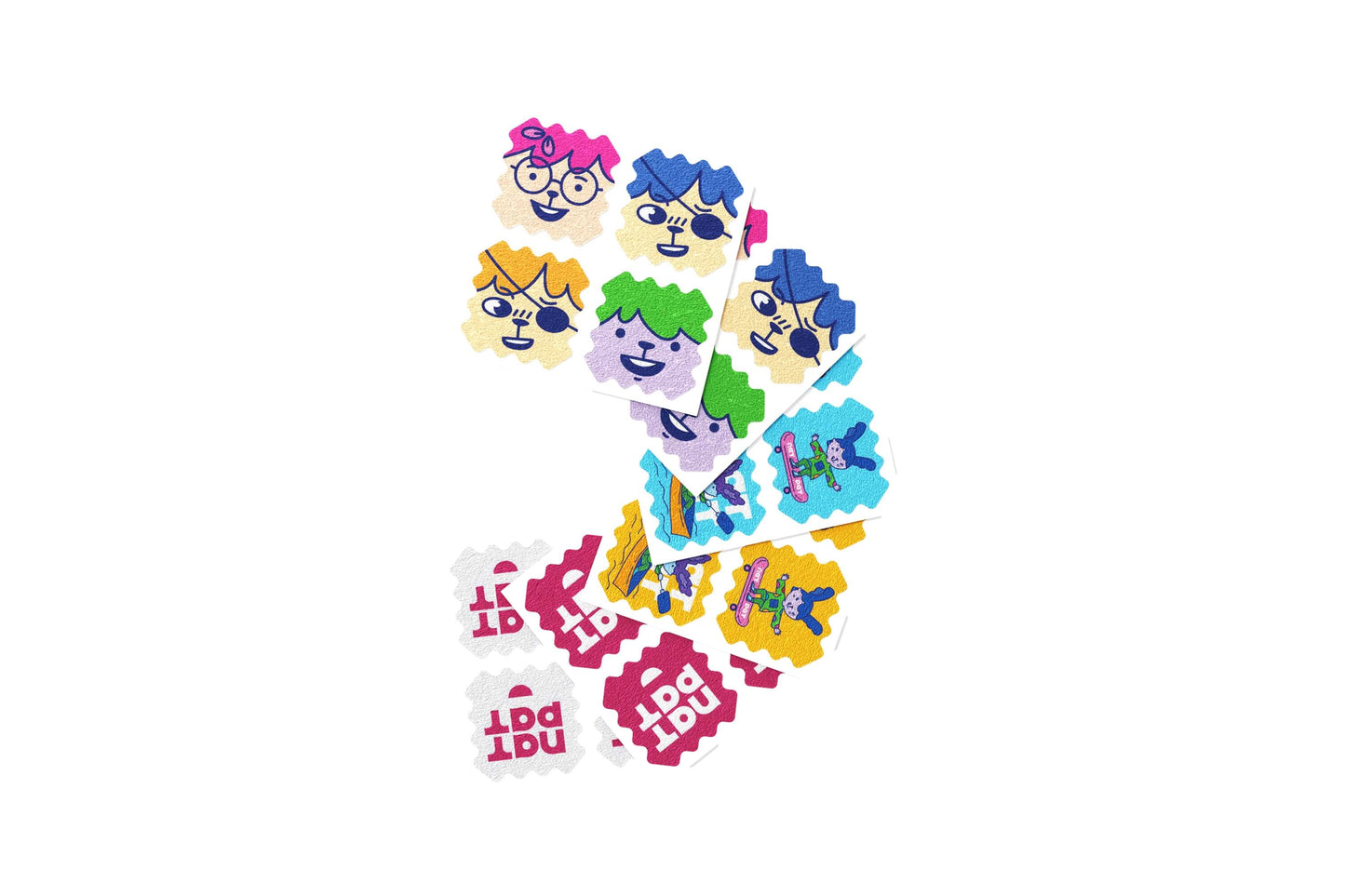 NATPAT Allergy Relief Stickers showing a close-up of the discreet, fast-acting allergy relief patches on skin.