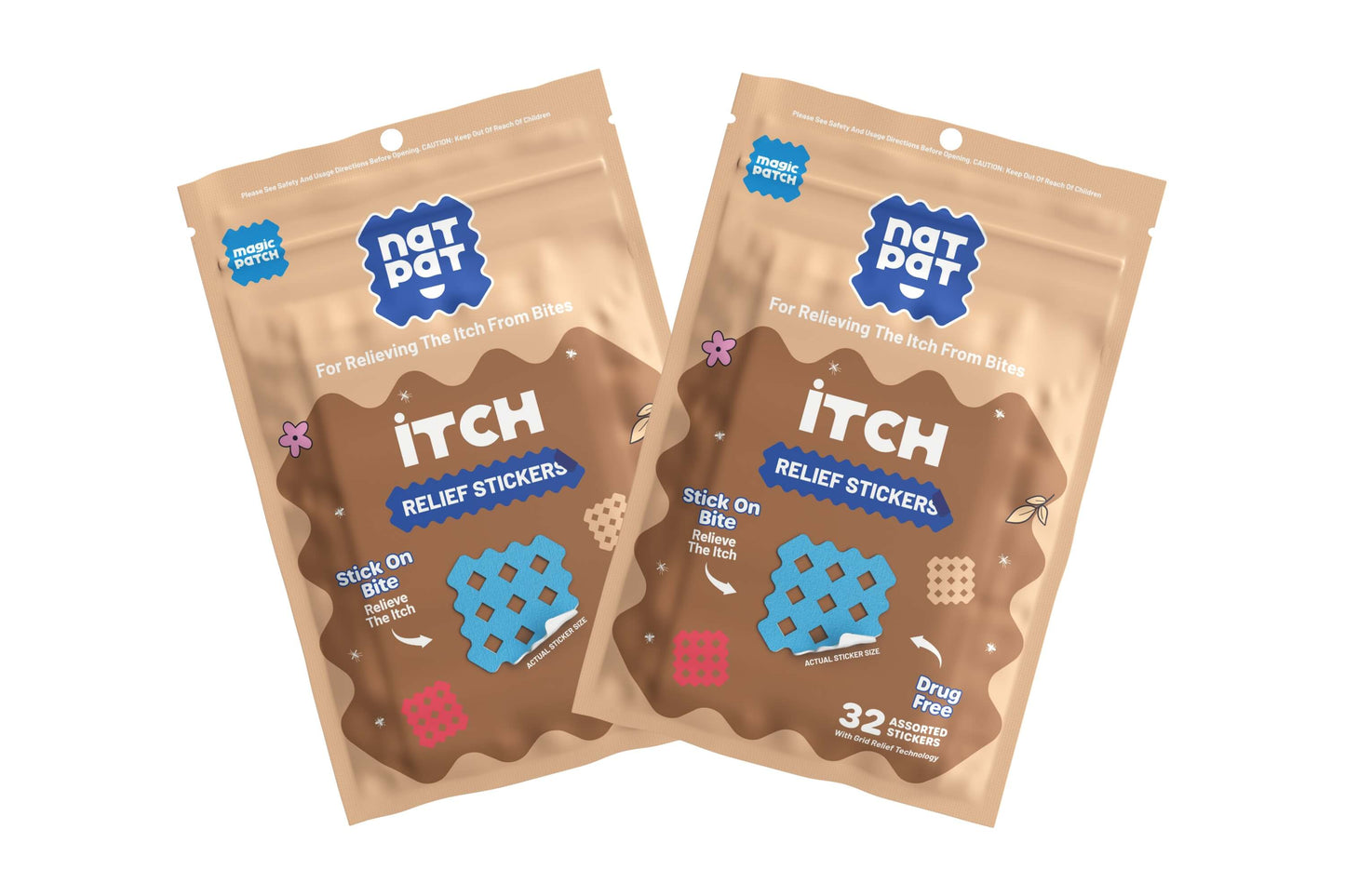 NatPat MagicPatch Itch Relief Patches by NATPAT, showing natural healing patches for skin irritation and itch relief.