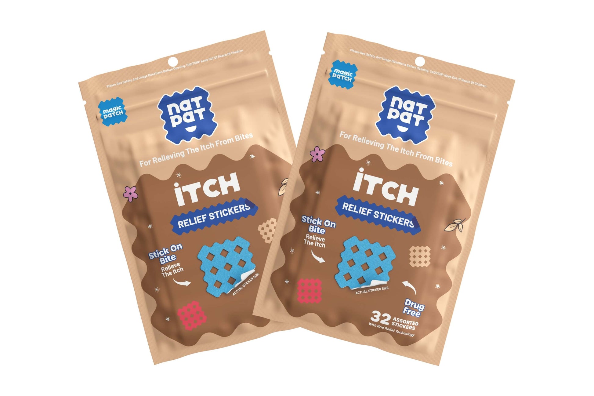NatPat MagicPatch Itch Relief Patches by NATPAT, showing natural healing patches for skin irritation and itch relief.