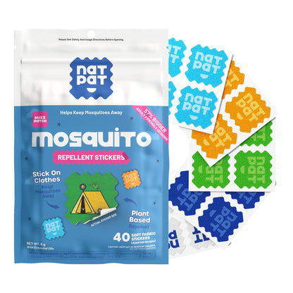 NATPAT BuzzPatchV mosquito repellent patches for adults, small adhesive patches for outdoor protection against mosquitoes