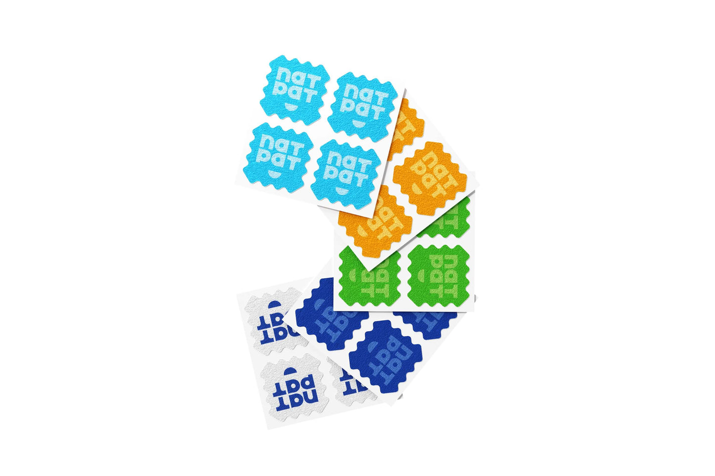 NATPAT BuzzPatchV mosquito repellent patches for adults, shown on skin, providing protection against mosquitoes outdoors.