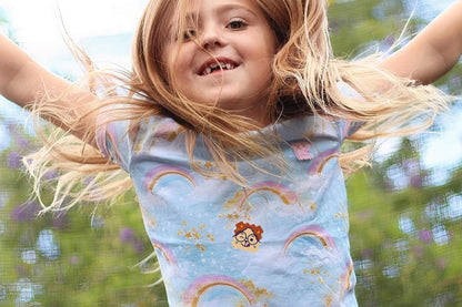 NatPat BuzzPatch natural mosquito repellent patches for kids, shown on skin for bite-free outdoor fun.