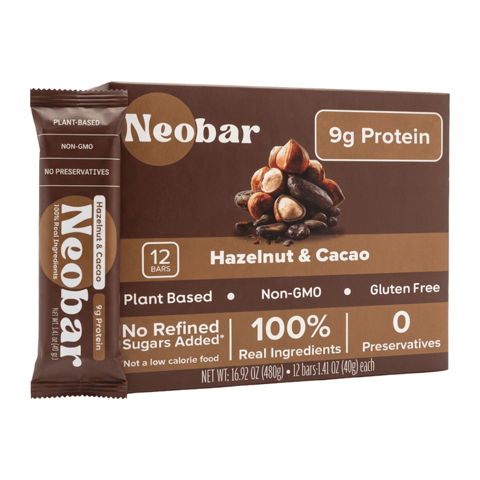 NEOBAR Hazelnut & Cacao Vegan Protein Bars – 12 Pack