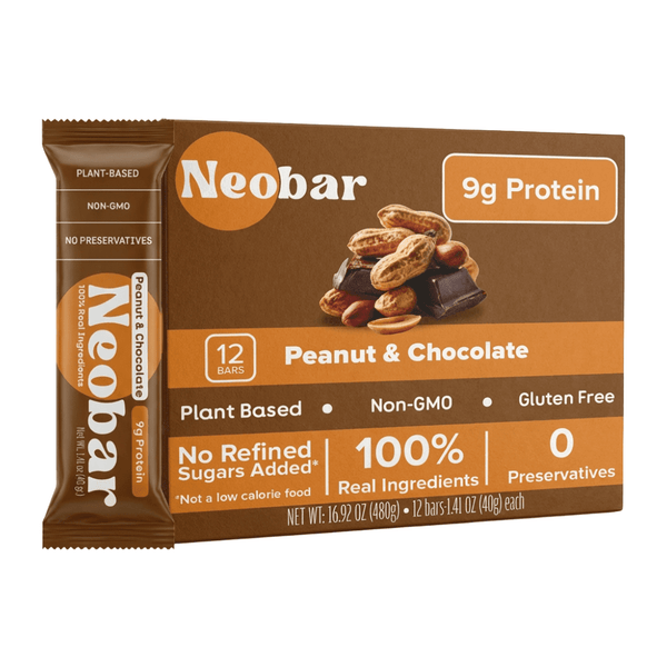 NEOBAR Peanut & Chocolate Vegan Protein Bars – 12 Pack