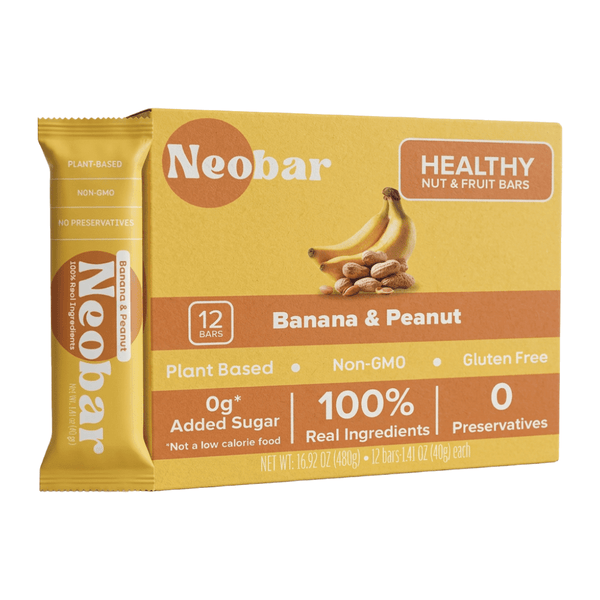 NEOBAR Banana & Peanut Fruit and Nut Bars – 12 Pack