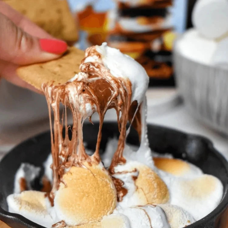 Pamela's gluten-free honey grahams and s'mores dip bundle, featuring crispy crackers and creamy chocolate spread for snacking.