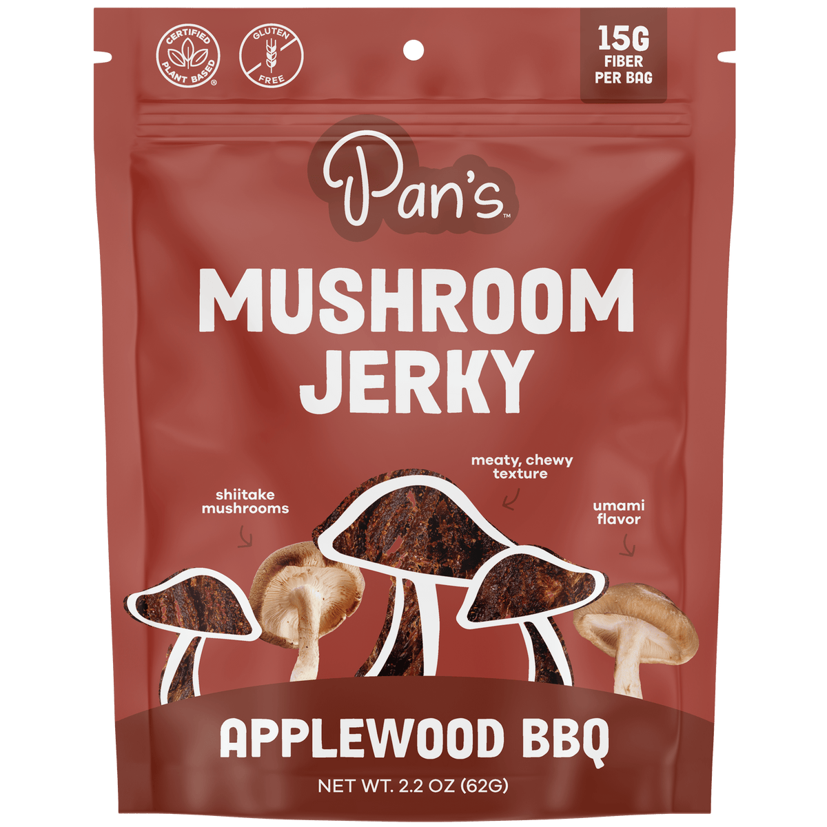 Pan's Applewood BBQ Mushroom Jerky Five Pack Pan's Mushroom Jerky 