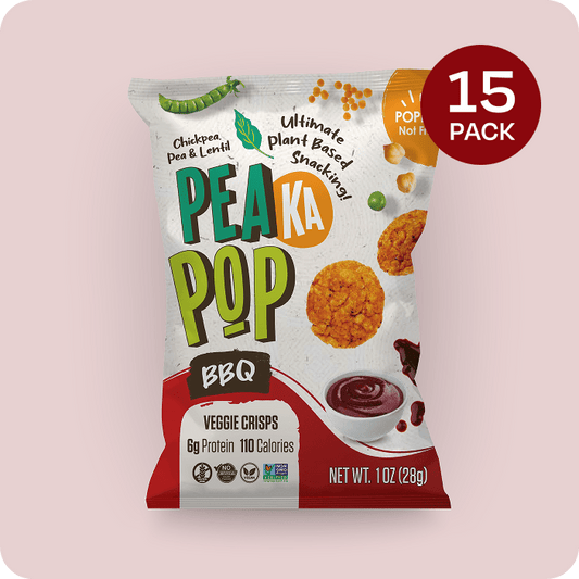 PeaKaPop BBQ Veggie Crisps PeaKaPop 15 Pack (1 oz Bags) 