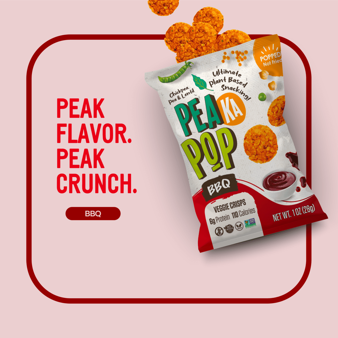 PeaKaPop BBQ Veggie Crisps PeaKaPop 
