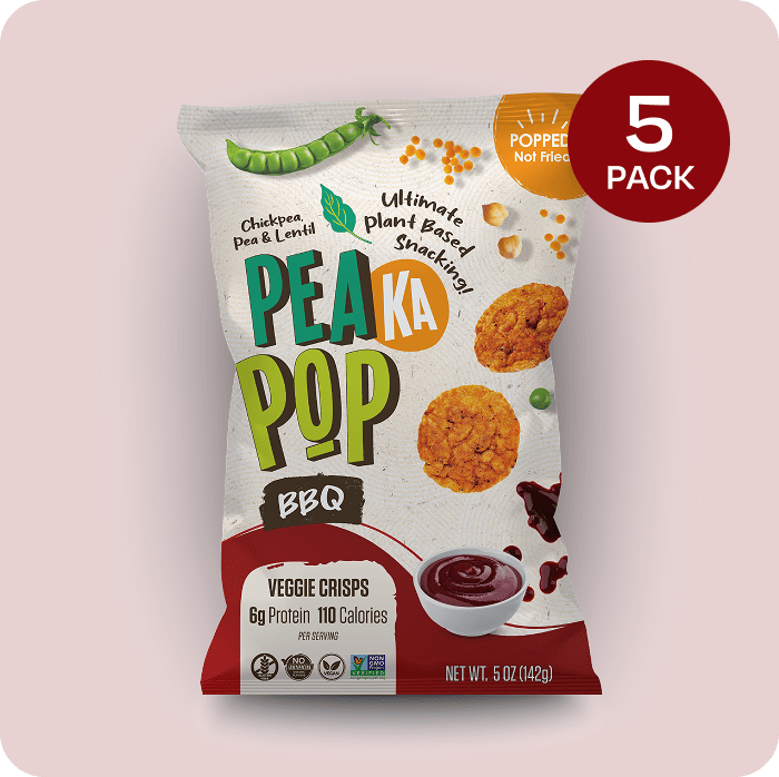 PeaKaPop BBQ Veggie Crisps PeaKaPop 5 Pack (5 oz Bags) 