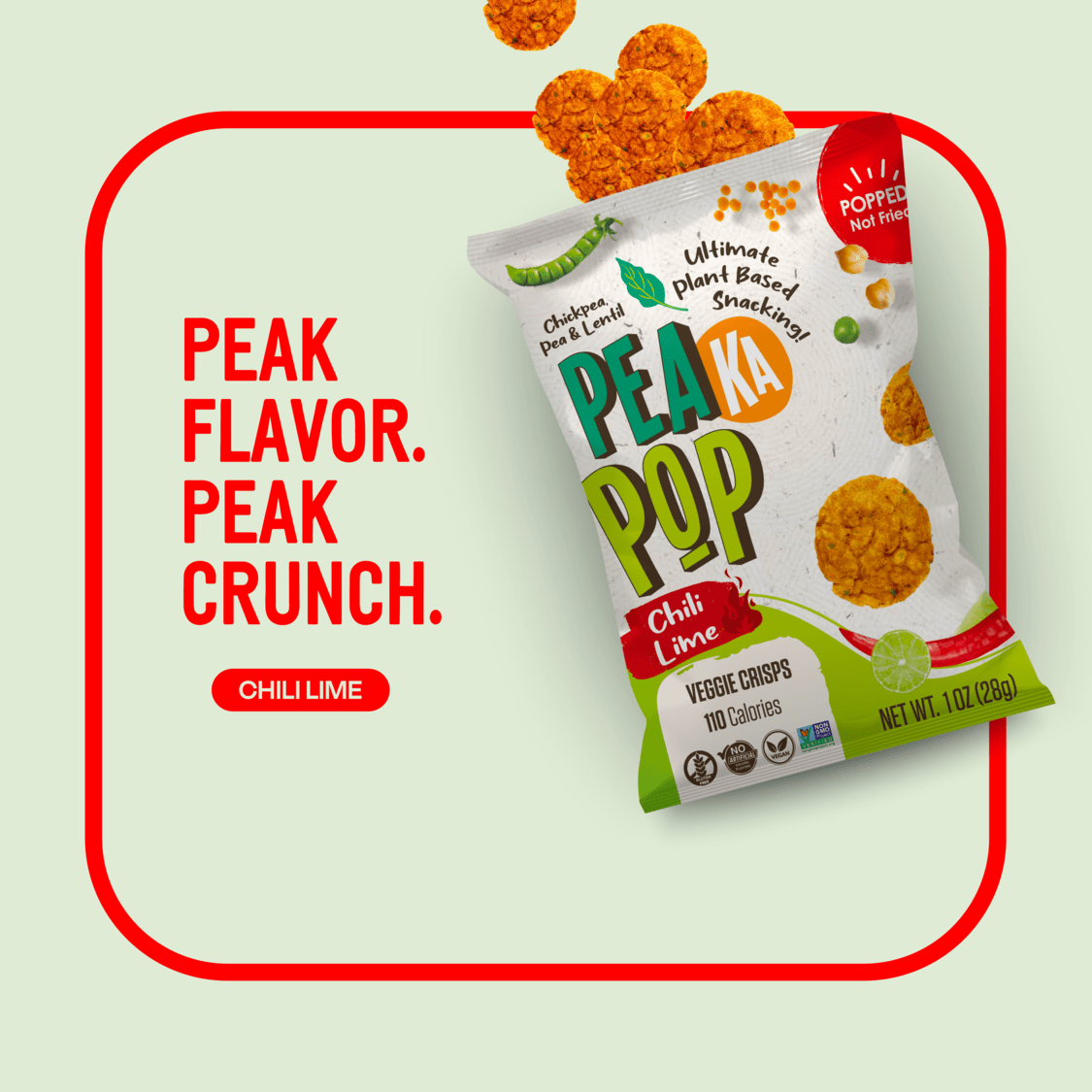 PeaKaPop Chili Lime Veggie Crisps PeaKaPop 