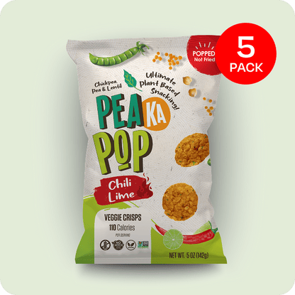 PeaKaPop Chili Lime Veggie Crisps PeaKaPop 5 Pack (5 oz Bags) 