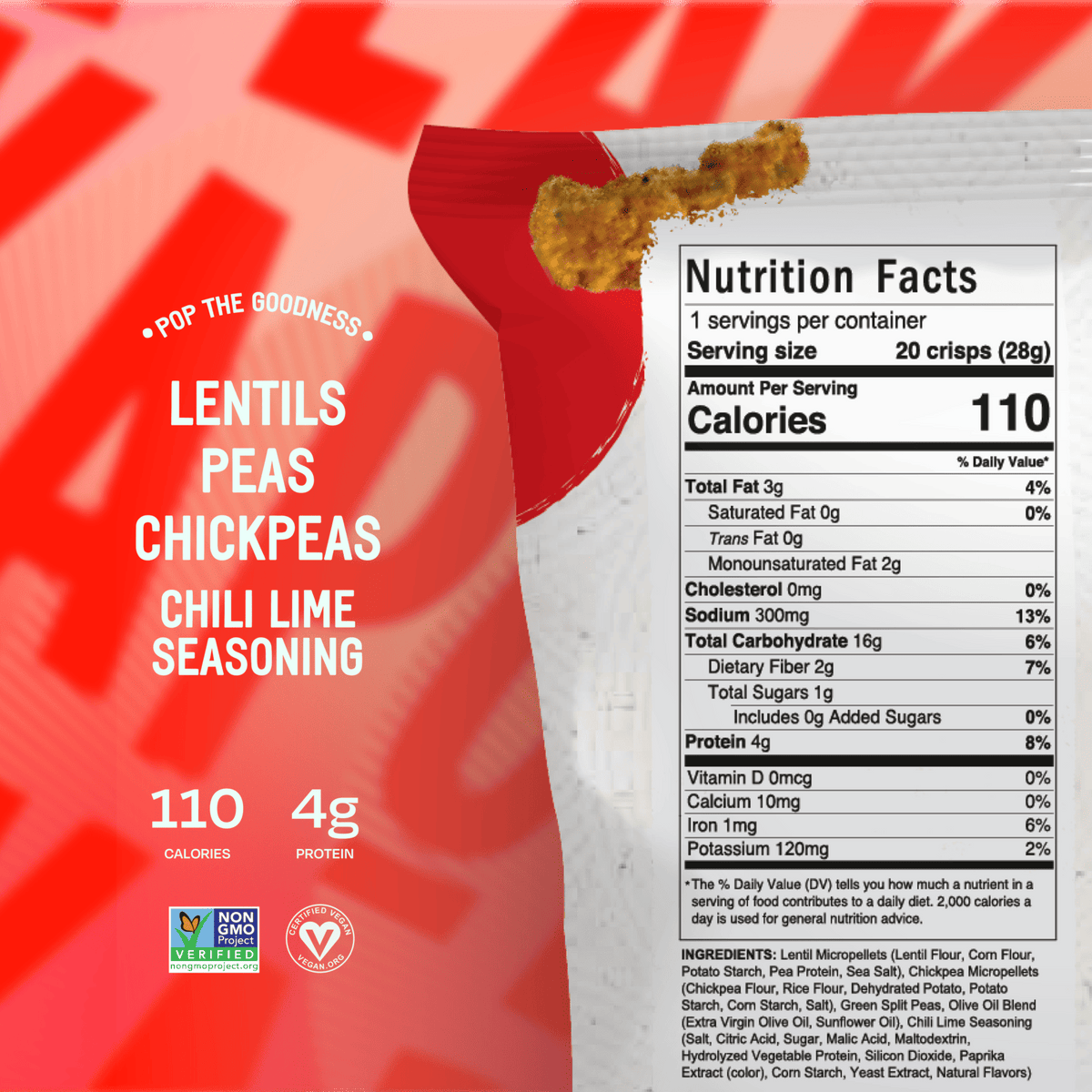 PeaKaPop Chili Lime Veggie Crisps PeaKaPop 