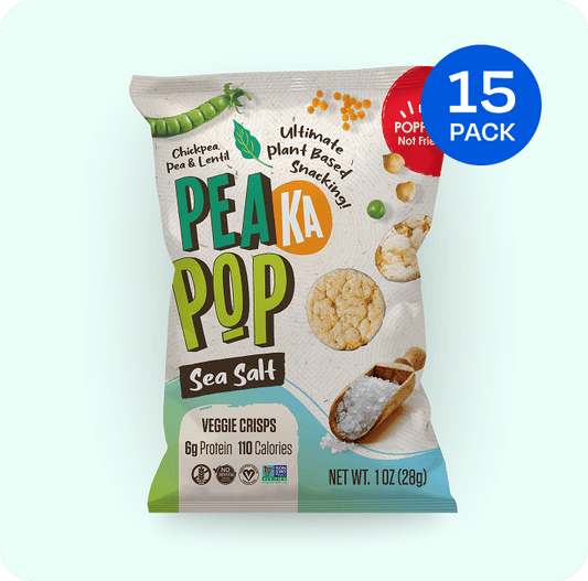 PeaKaPop Sea Salt Veggie Crisps PeaKaPop 15 Pack (1 oz Bags) 