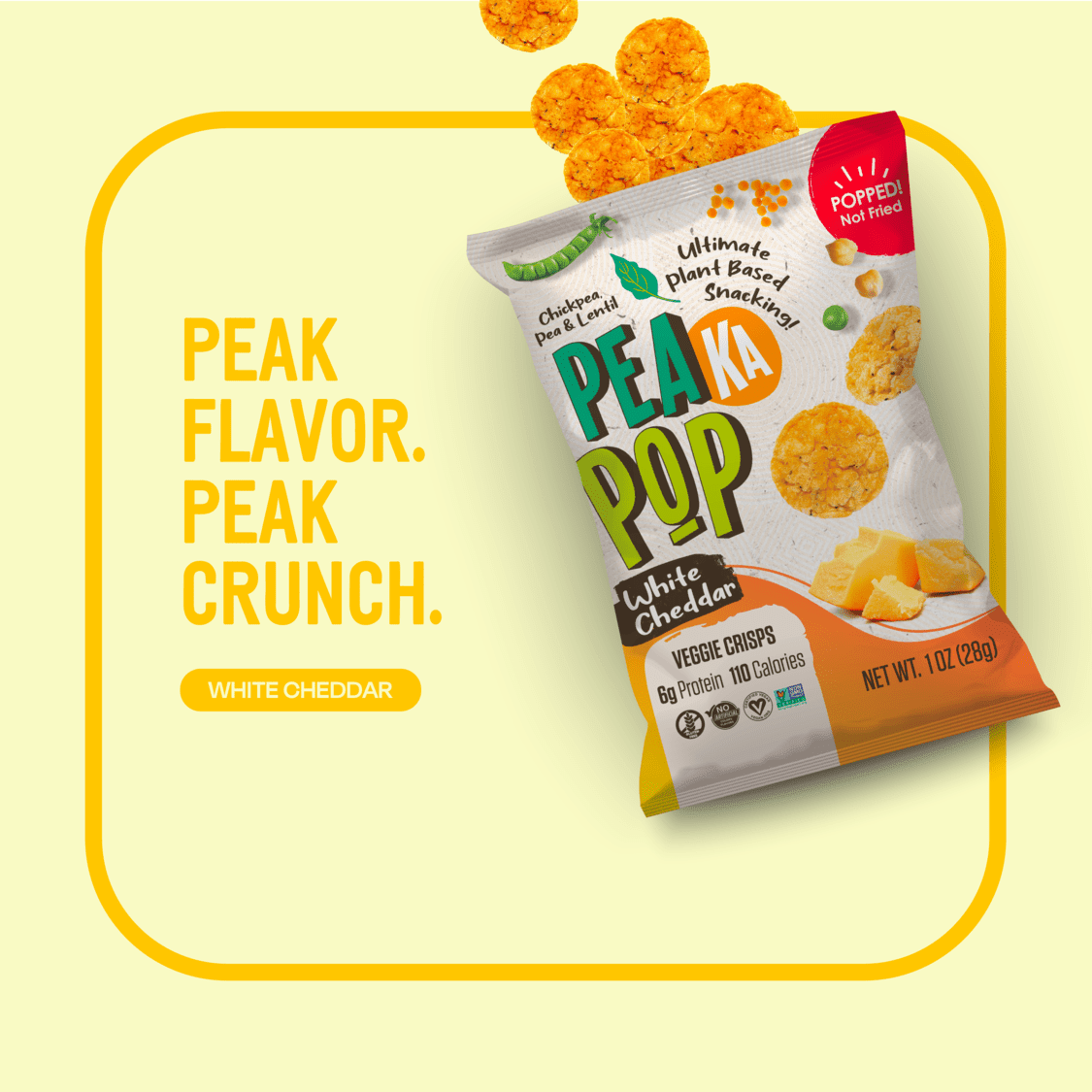 PeaKaPop White Cheddar Veggie Crisps PeaKaPop 