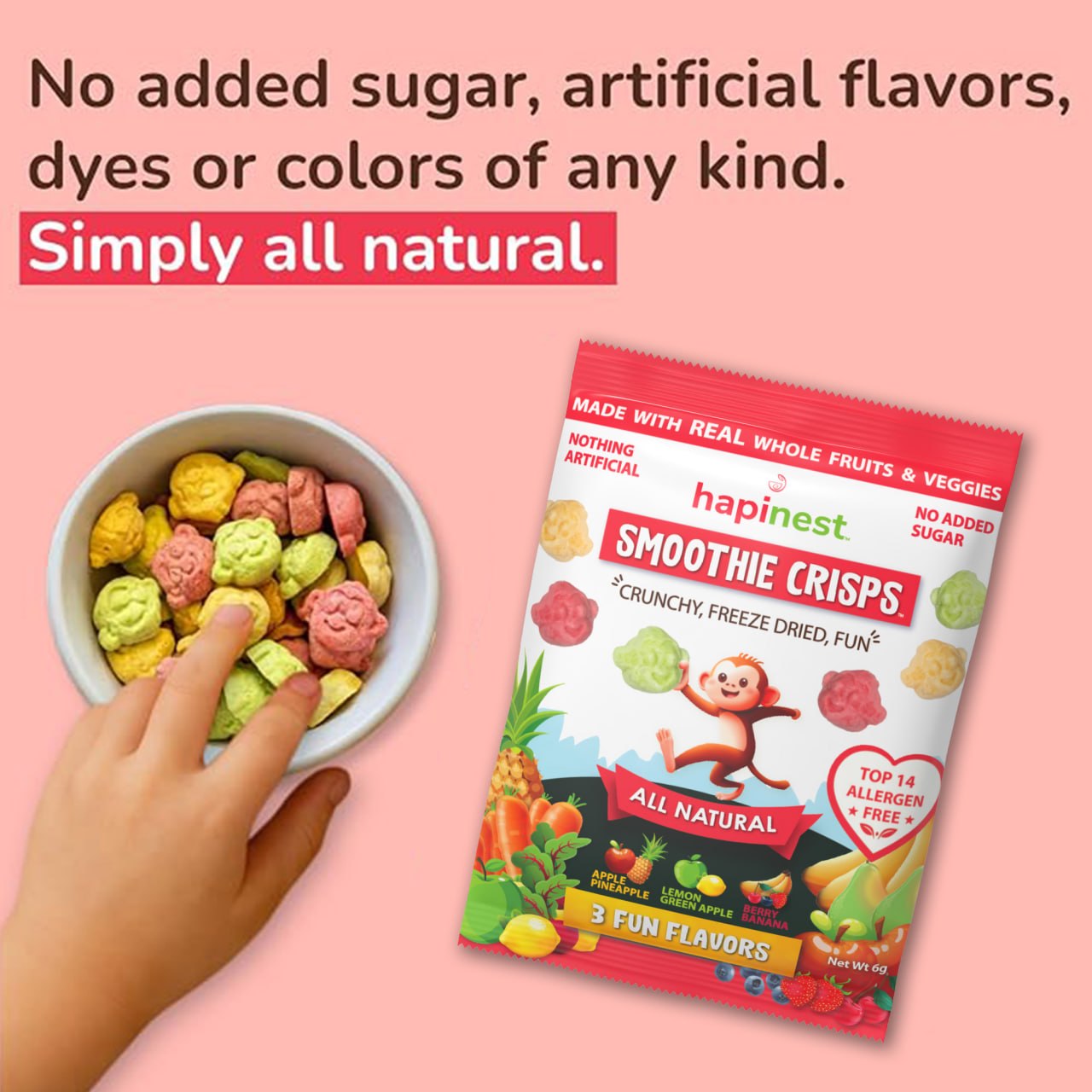 Hapinest 3 Fun Flavors Smoothie Crisps