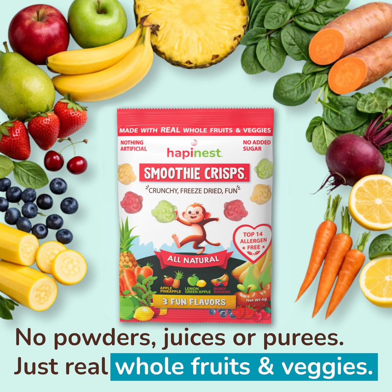Hapinest 3 Fun Flavors Smoothie Crisps