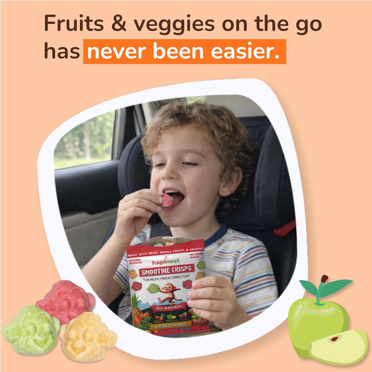 Hapinest 3 Fun Flavors Smoothie Crisps