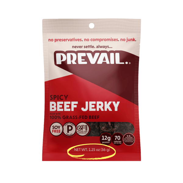 PREVAIL Jerky - Spicy Beef Jerky Single Serve 8 pack