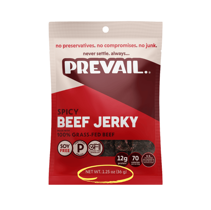 PREVAIL Jerky - Spicy Beef Jerky Single Serve 8 pack