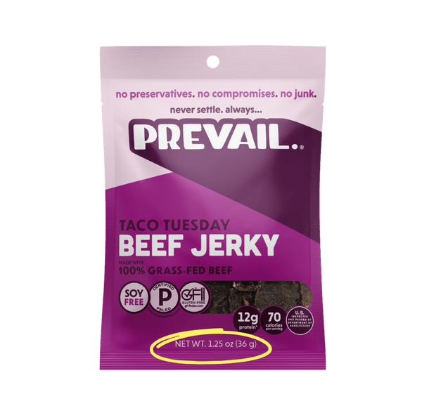 PREVAIL Jerky - Taco Tuesday Beef Jerky Single Serve 1.25 oz 8 pack