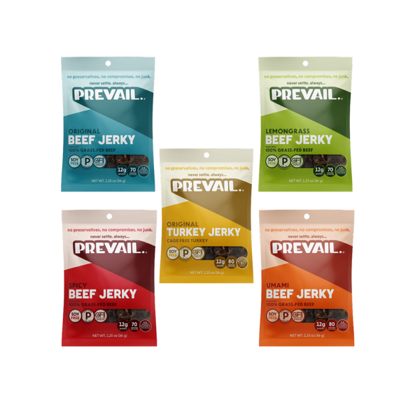 PREVAIL Jerky - Variety Pack, Pack of 5