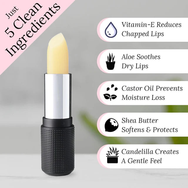 Red Apple Lipstick Red Apple Rallye Balm showing a natural, clean-ingredients balm in a sleek packaging.