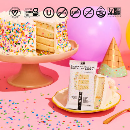 Shake It, Bake It, Birthday Cake It Protein Bars TRUBRANDS 