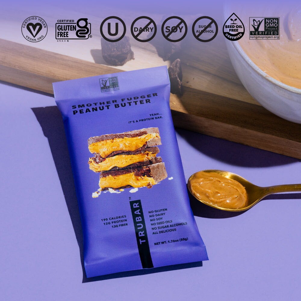 Smother Fudger Peanut Butter Protein Bars TRUBRANDS 
