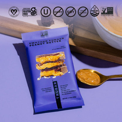 Smother Fudger Peanut Butter Protein Bars TRUBRANDS 