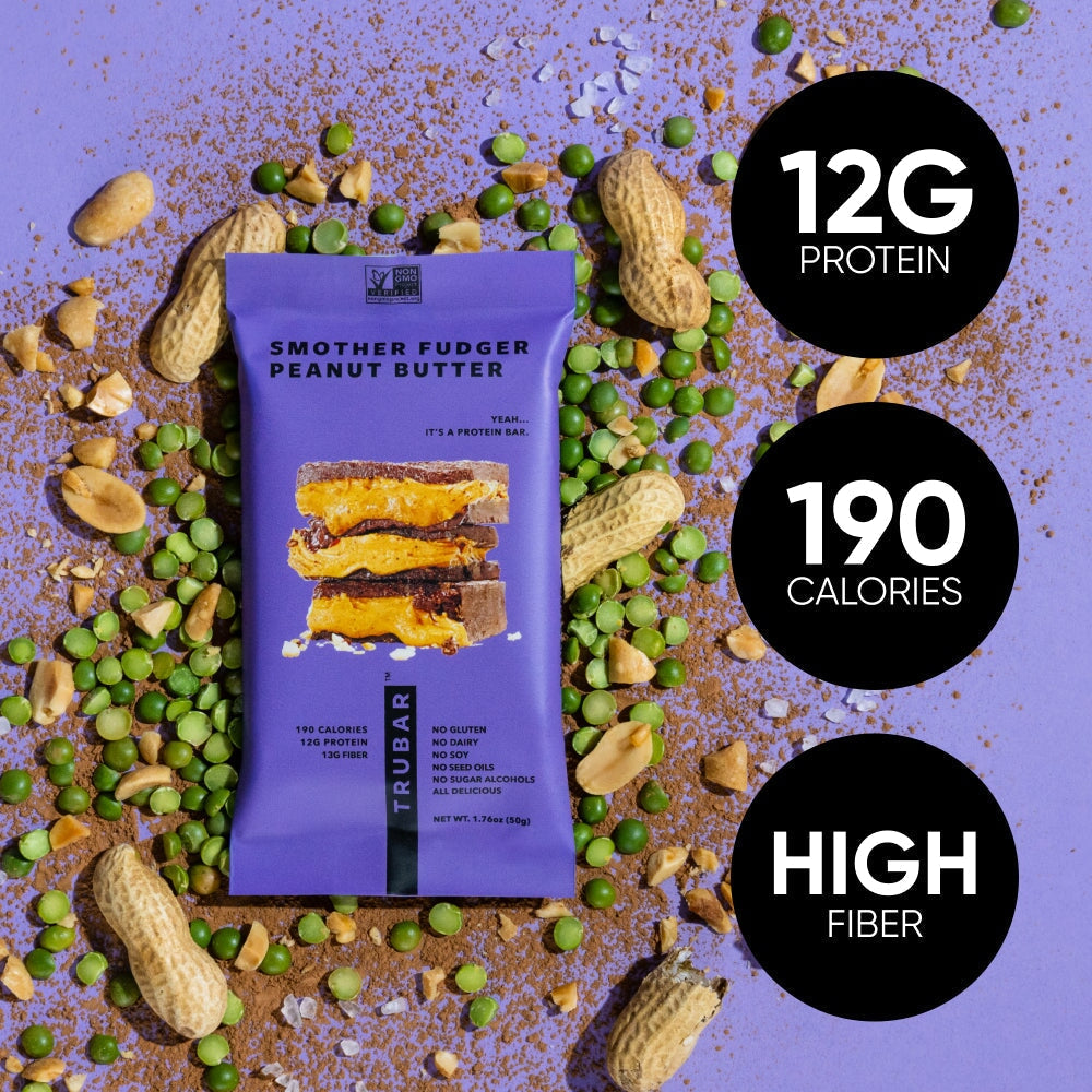 Smother Fudger Peanut Butter Protein Bars TRUBRANDS 