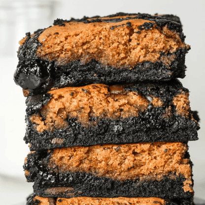 Gluten-free brownies from Sweet Addison's in a box, featuring rich chocolate squares and a fudgy texture.