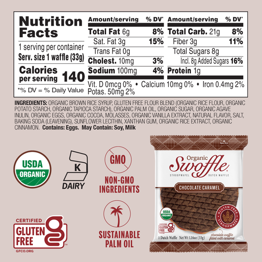 Swoffle Organic Chocolate Caramel 12 Pack