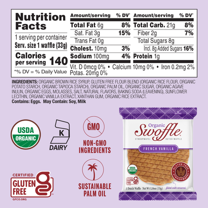 Swoffle Organic Caramel Swoffle + French Vanilla Swoffle 24 Pack