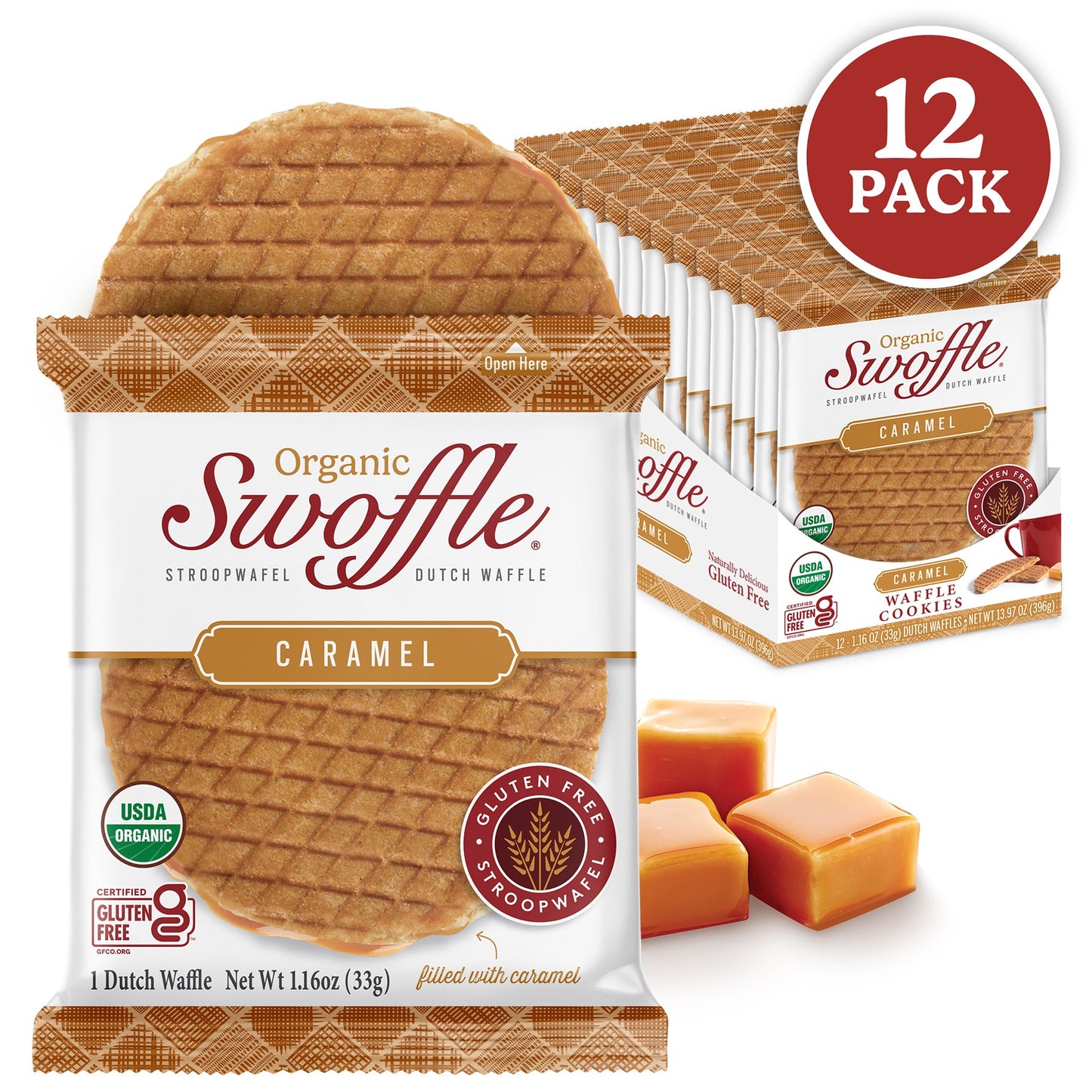 Swoffle Organic Caramel 12 Pack