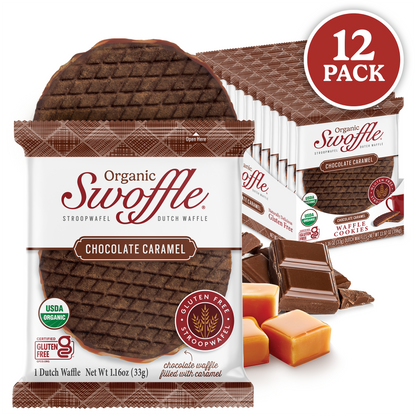 Swoffle Organic Chocolate Caramel 12 Pack