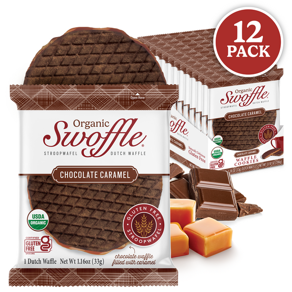 Swoffle Organic Chocolate Caramel 12 Pack