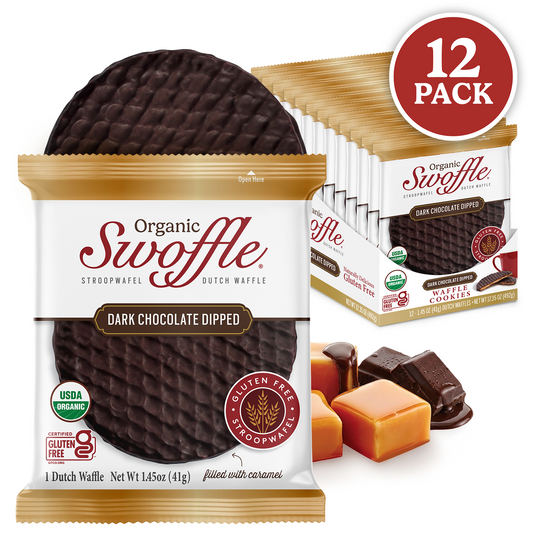 Swoffle Organic Dark Chocolate Dipped 12 Pack