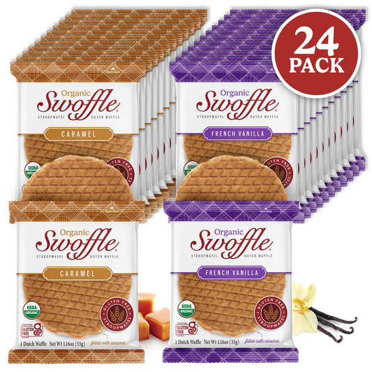 Swoffle Organic Caramel Swoffle + French Vanilla Swoffle 24 Pack