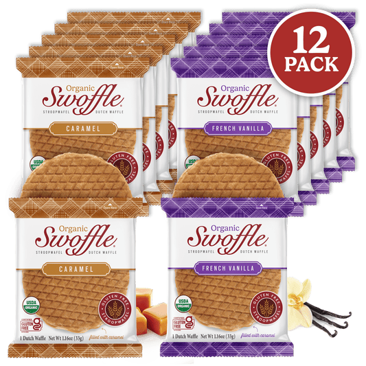 Swoffle Organic Caramel & French Vanilla 12 Pack Variety Swoffle Swoffle 
