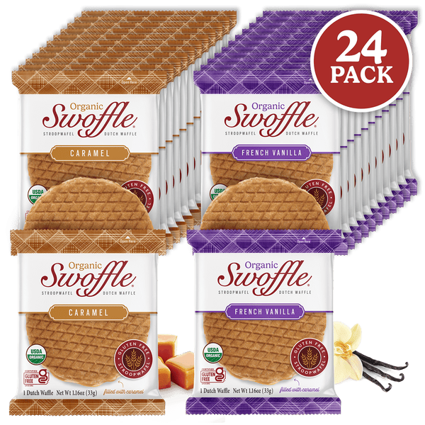 Swoffle Organic Caramel Swoffle + French Vanilla Swoffle 24 Pack