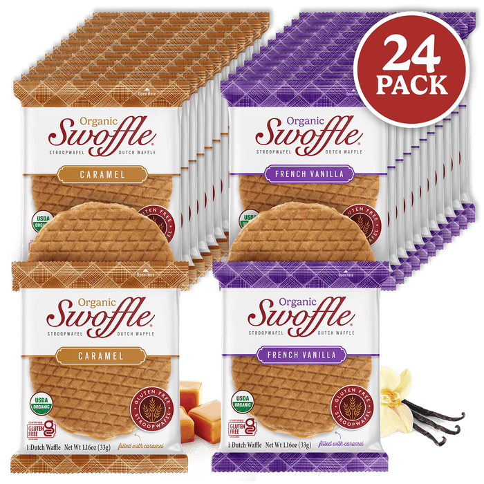 Swoffle Organic Caramel Swoffle + French Vanilla Swoffle 24 Pack