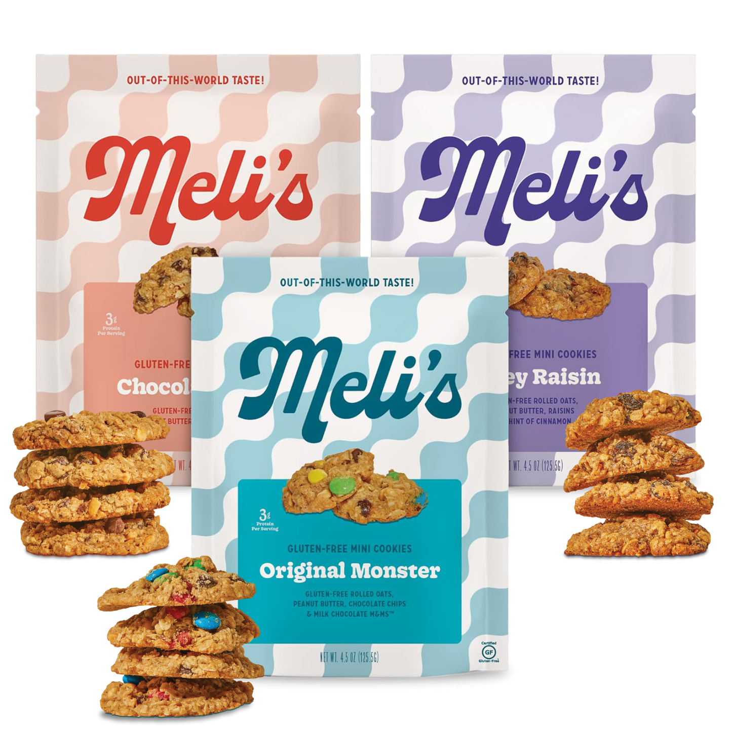 Meli's Variety Pack Minis- OG Monster, Chocolate Chip, Oatey Raisin