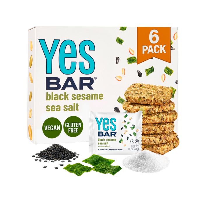 YES BAR Black Sesame Sea Salt (6 pack)