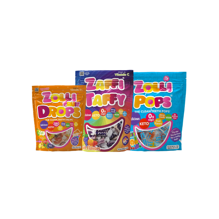 Zolli Candy Bundle - Sampler, Sugar-Free Candy Tooth-Friendly Candy Assortment, 3 Bags